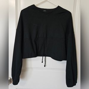 Flirtitude active cropped long sleeve top with ties